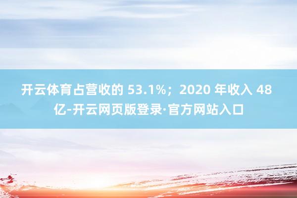 开云体育占营收的 53.1%；2020 年收入 48 亿-开云网页版登录·官方网站入口